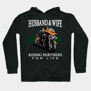 Husband & wife riding partners for life, Biker Hoodie